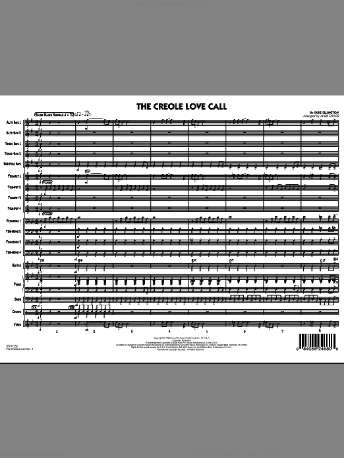 The Creole Love Call (COMPLETE) sheet music for jazz band by Duke Ellington and Mark Taylor, intermediate skill level