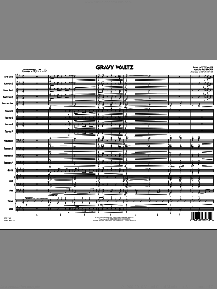 Gravy Waltz (COMPLETE) sheet music for jazz band by Ray Brown, Steve Allen and Mark Taylor, intermediate skill level