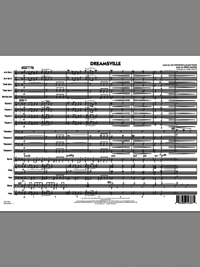 Dreamsville (COMPLETE) sheet music for jazz band by Henry Mancini, Mark Taylor, Ray Evans and Ray Livingston, intermediate skill level