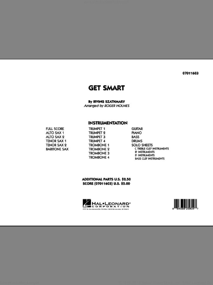 Get Smart (COMPLETE) sheet music for jazz band by Irving Szathmary and Roger Holmes, intermediate skill level