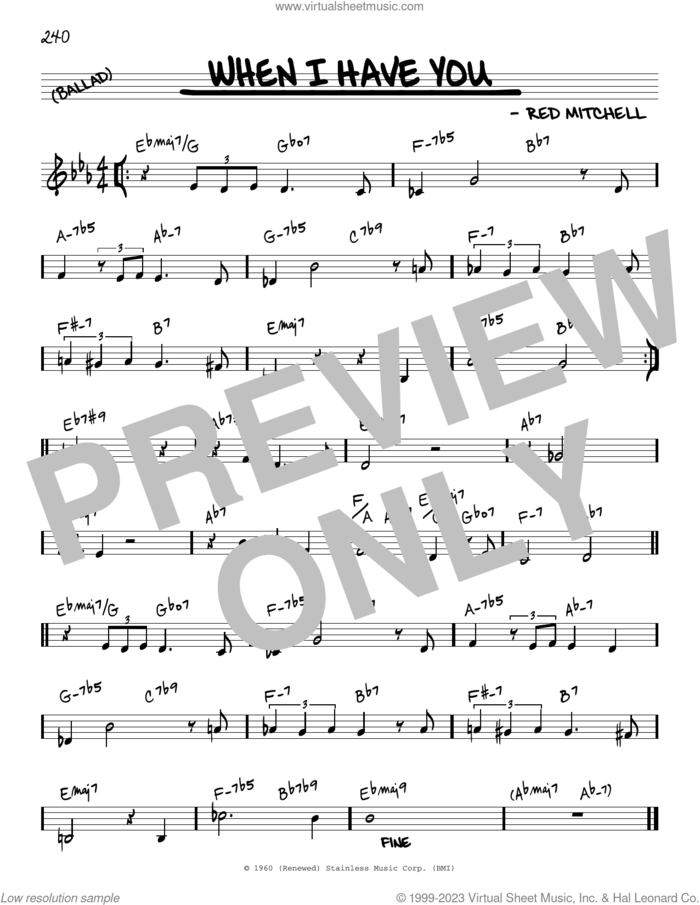 When I Have You sheet music for voice and other instruments (real book) by Red Mitchell, intermediate skill level