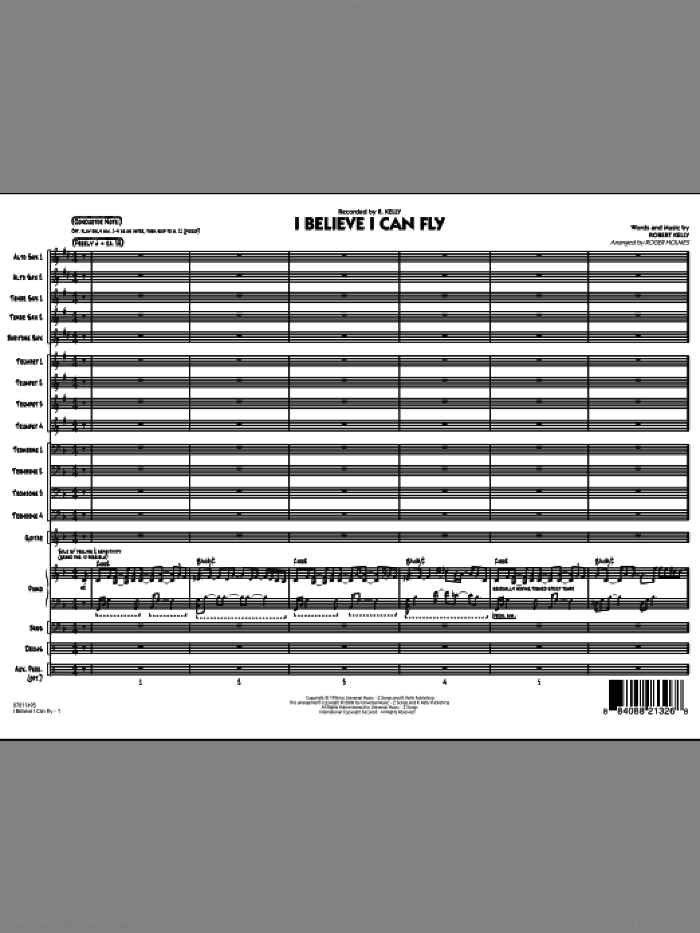 I Believe I Can Fly (COMPLETE) sheet music for jazz band by Robert Kelly and Roger Holmes, intermediate skill level