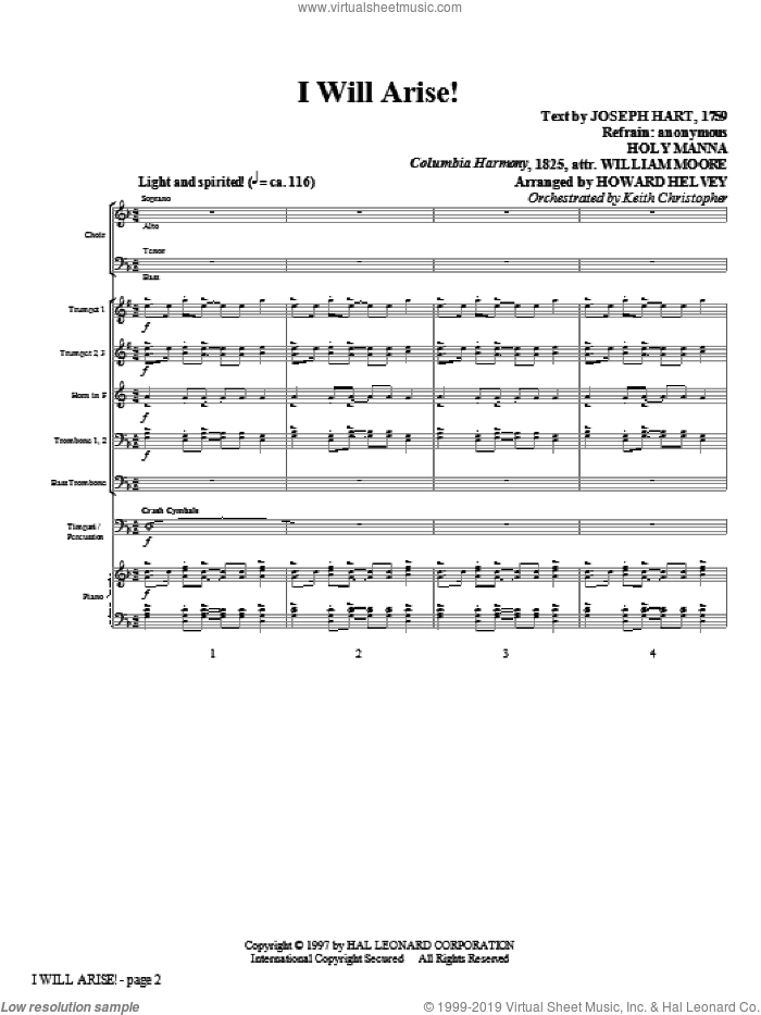 I Will Arise! (COMPLETE) sheet music for orchestra/band (Brass) by Howard Helvey, Joseph Hart and William Moore, intermediate skill level