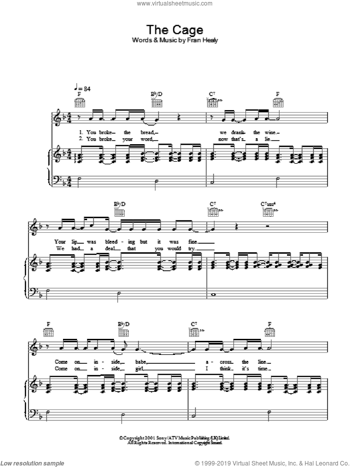 The Cage sheet music for voice, piano or guitar by Merle Travis, intermediate skill level