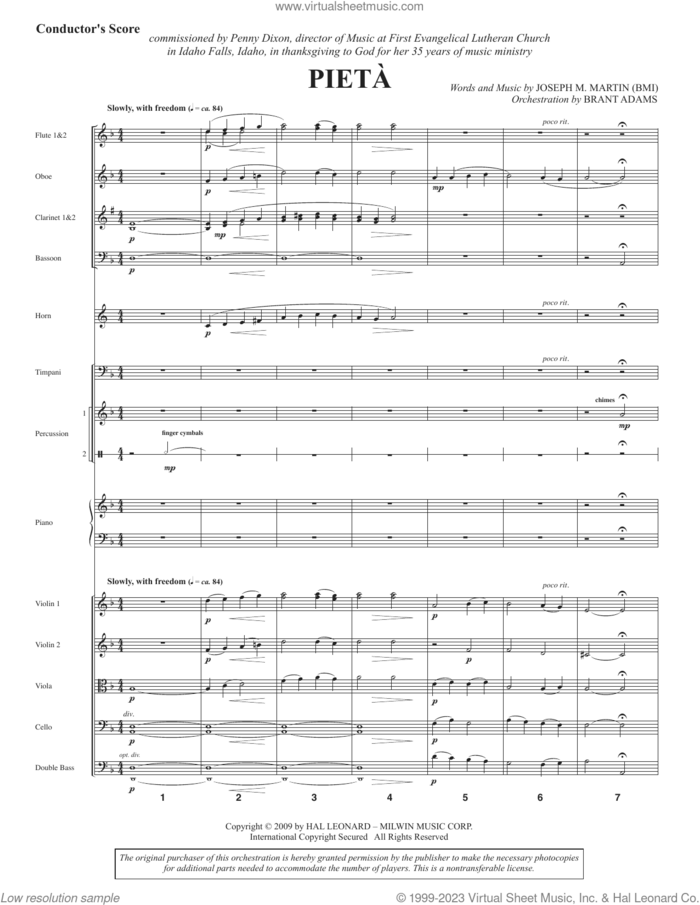 Pieta (COMPLETE) sheet music for orchestra/band (Consort) by Joseph M. Martin, intermediate skill level