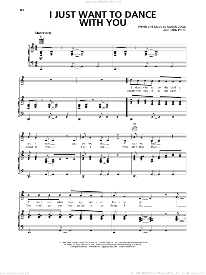 I Just Want To Dance With You sheet music for voice, piano or guitar by George Strait, John Prine and Roger Cook, intermediate skill level