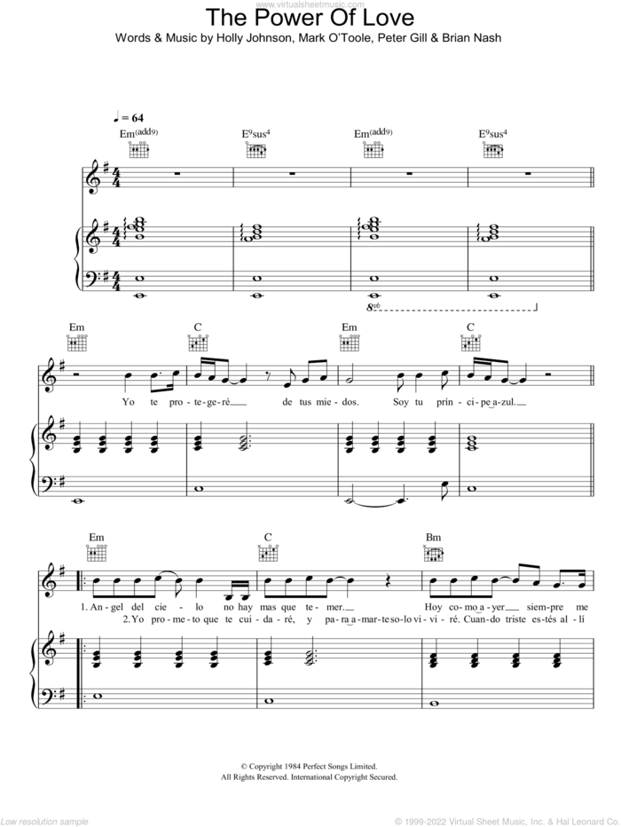 The Power Of Love sheet music for voice, piano or guitar by Il Divo, Brian Nash, Holly Johnson and Peter Gill, intermediate skill level