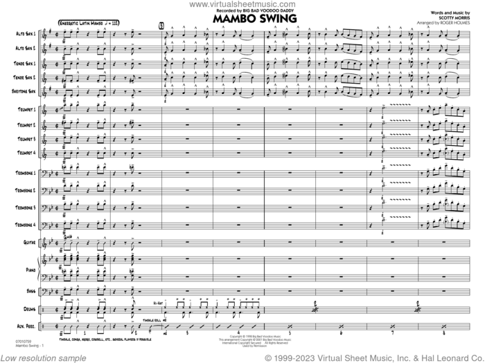 Mambo Swing (arr. Roger Holmes) (COMPLETE) sheet music for jazz band by Roger Holmes, Big Bad Voodoo Daddy and Scotty Morris, intermediate skill level