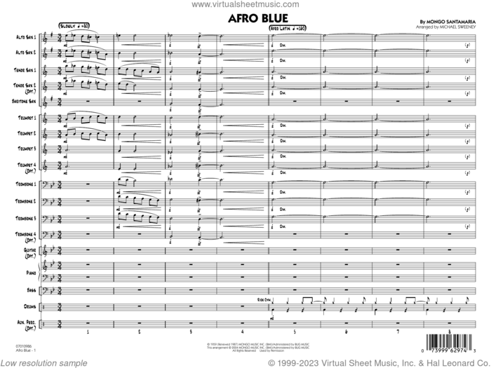 Afro Blue (arr. Michael Sweeney) (COMPLETE) sheet music for jazz band by John Coltrane, Michael Sweeney and Mongo Santamaria, intermediate skill level