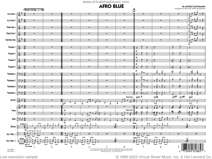 Afro Blue (arr. Michael Philip Mossman) (COMPLETE) sheet music for jazz band by John Coltrane, Michael Philip Mossman and Mongo Santamaria, intermediate skill level