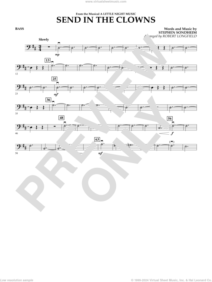 Send in the Clowns (from A Little Night Music) (arr Robert Longfield) sheet music for orchestra (bass) by Stephen Sondheim and Robert Longfield, intermediate skill level