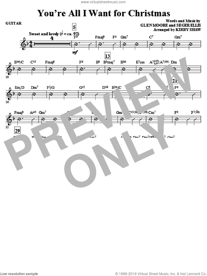 You're All I Want for Christmas (complete set of parts) sheet music for orchestra/band (Rhythm) by Glen Moore, Seger Ellis and Kirby Shaw, intermediate skill level