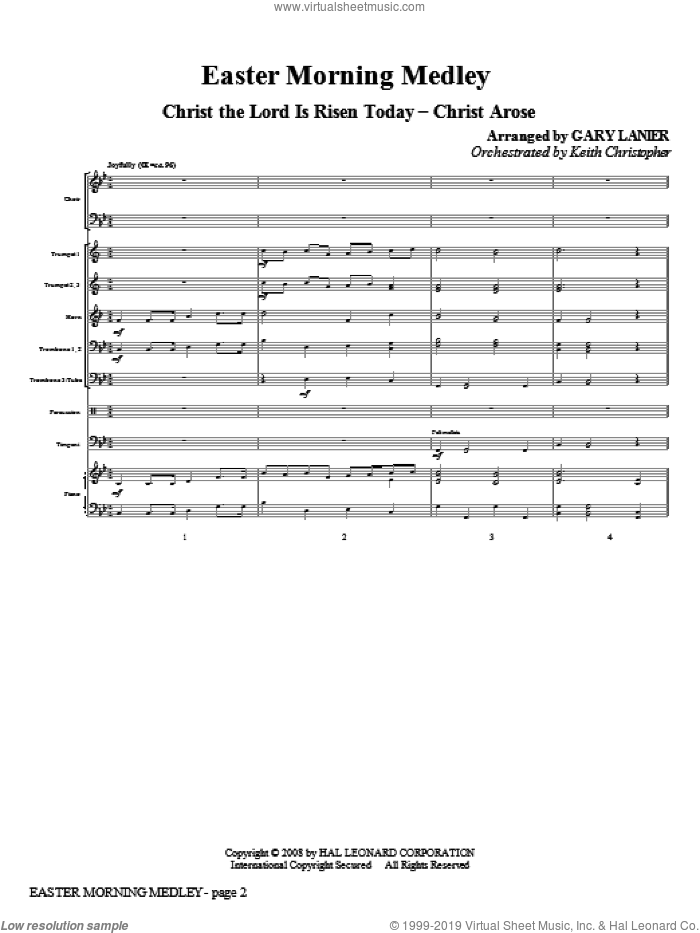 Easter Morning Medley (COMPLETE) sheet music for orchestra/band (Brass) by Charles Wesley, Lyra Davidica and Gary Lanier, intermediate skill level