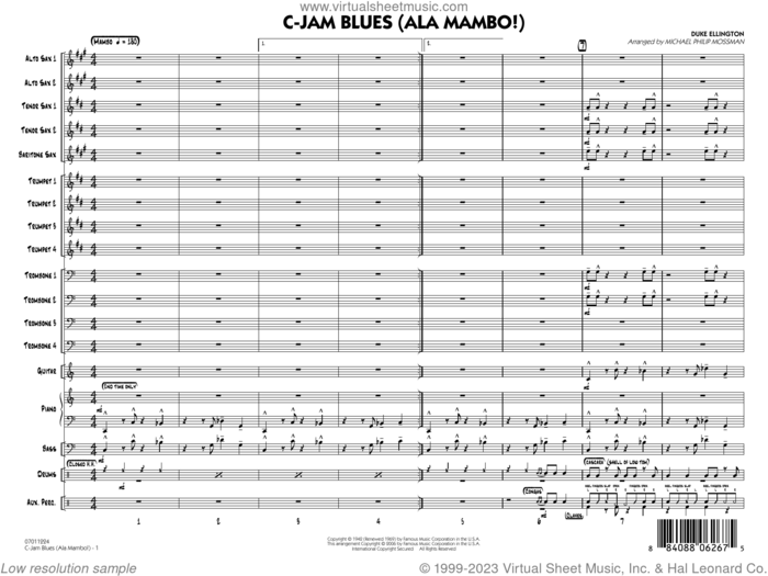 C-Jam Blues (ala Mambo!) (arr. Michael Philip Mossman) (COMPLETE) sheet music for jazz band by Michael Philip Mossman and Duke Ellington, intermediate skill level