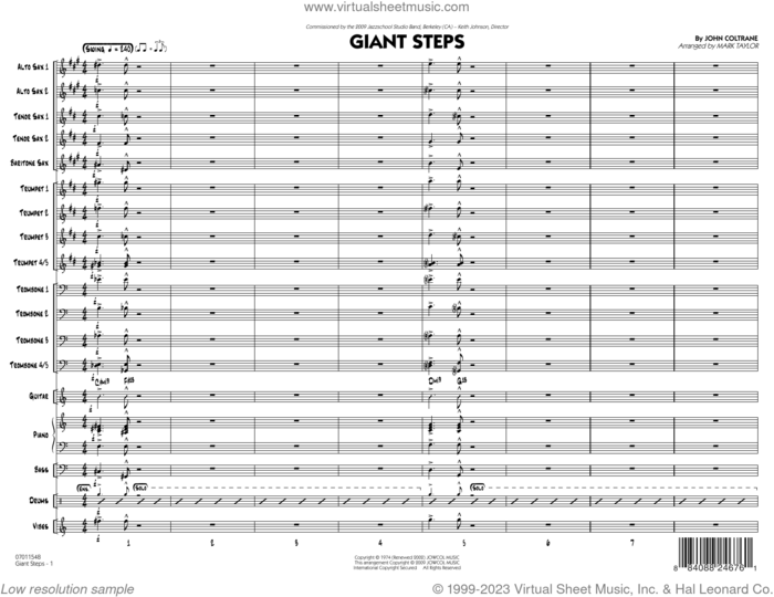 Giant Steps (arr. Mark Taylor) (COMPLETE) sheet music for jazz band by John Coltrane and Mark Taylor, intermediate skill level