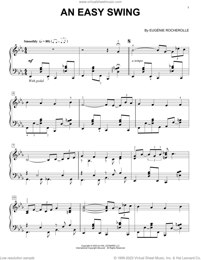 An Easy Swing sheet music for piano solo by Eugenie Rocherolle, intermediate skill level