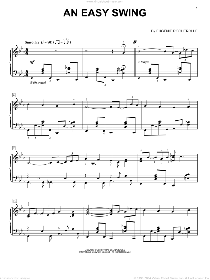 An Easy Swing sheet music for piano solo by Eugenie Rocherolle, intermediate skill level