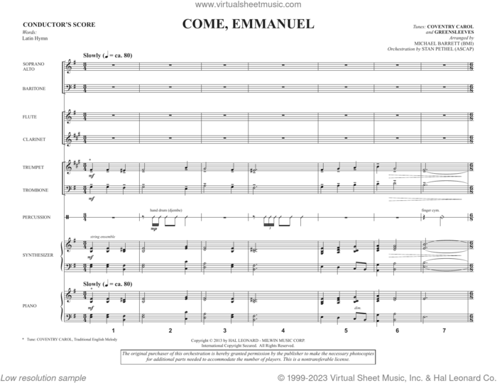 Come, Emmanuel (COMPLETE) sheet music for orchestra/band (Consort) by Michael Barrett, intermediate skill level