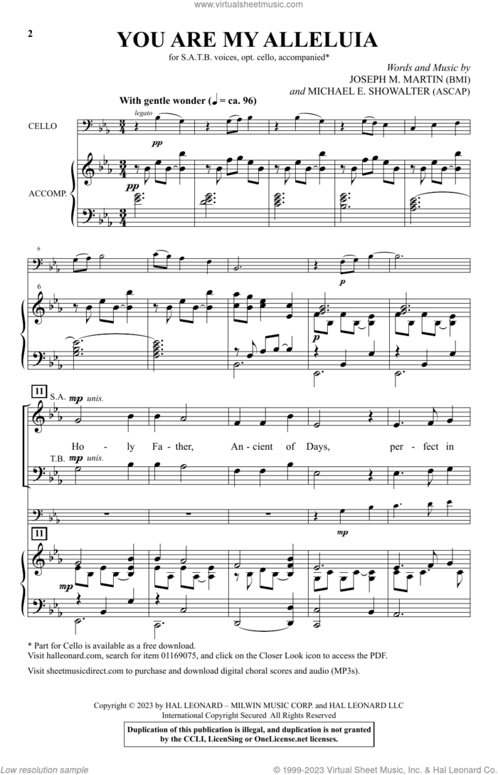 You Are My Alleluia sheet music for choir (SATB: soprano, alto, tenor, bass) by Joseph M. Martin and Michael E. Showalter, Joseph M. Martin and Michael E. Showalter, intermediate skill level