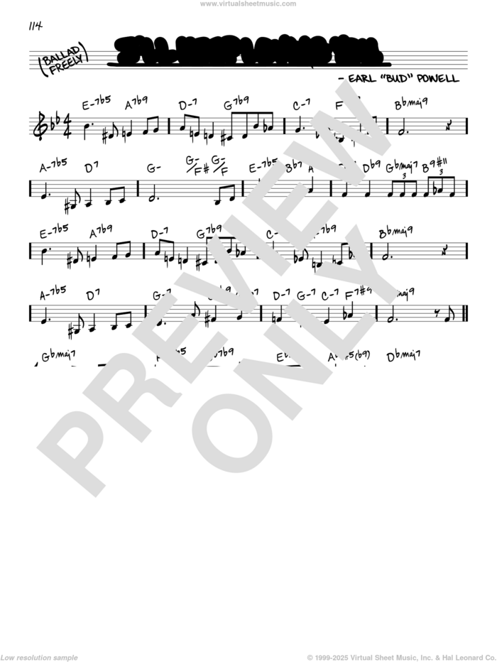 I'll Keep Loving You sheet music for voice and other instruments (real book) by Bud Powell, intermediate skill level