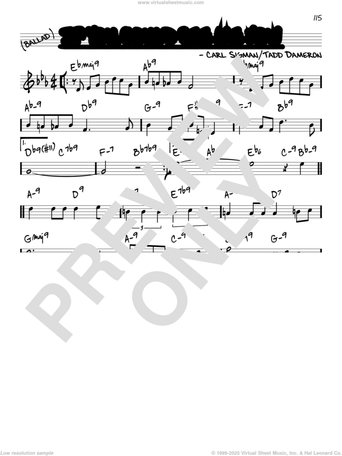 If You Could See Me Now sheet music for voice and other instruments (real book) by Sarah Vaughan, Carl Sigman and Tadd Dameron, intermediate skill level