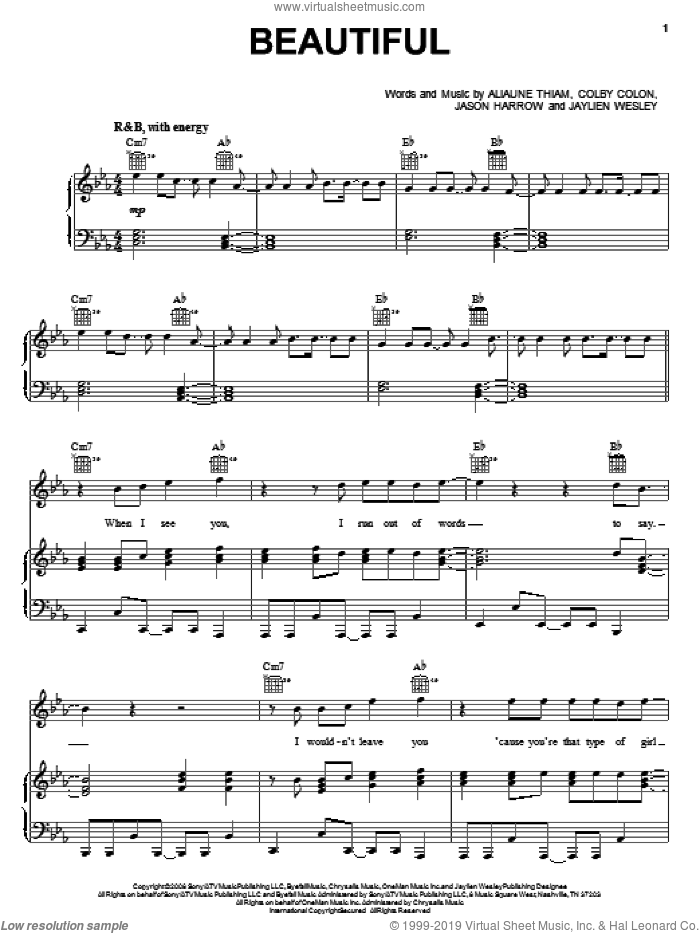 Beautiful sheet music for voice, piano or guitar by Akon featuring Colby O'Donis & Kardinal Offishall, Akon, Kardinal Offishall, Aliaune Thiam, Colby Colon, Jason Harrow and Jaylen Wesley, intermediate skill level