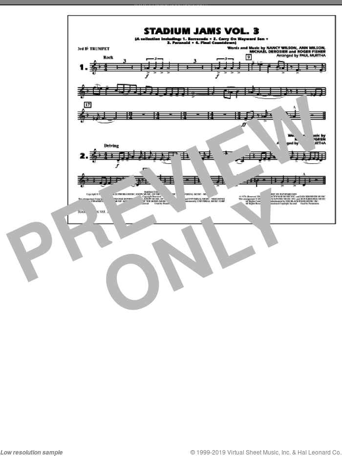 Stadium Jams, volume 3 sheet music for marching band (3rd Bb trumpet) by Paul Murtha, intermediate skill level