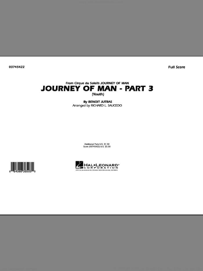 Journey of Man - Part 3 (Youth) (COMPLETE) sheet music for marching band by Richard L. Saucedo and Benoit Jutras, intermediate skill level