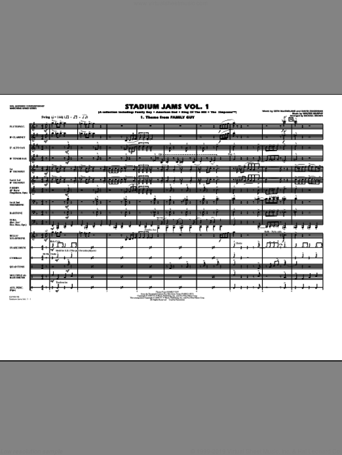 Stadium Jams, vol. 1 sheet music for marching band (full score) by Michael Brown, intermediate skill level
