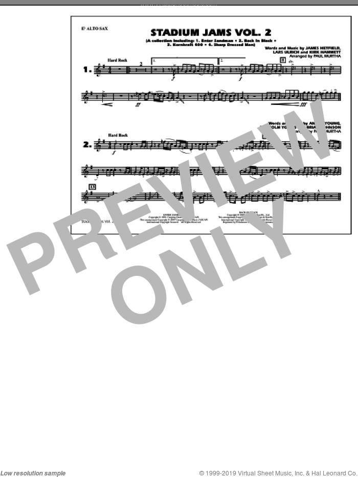 Stadium Jams, vol. 2 sheet music for marching band (Eb alto sax) by Paul Murtha, intermediate skill level