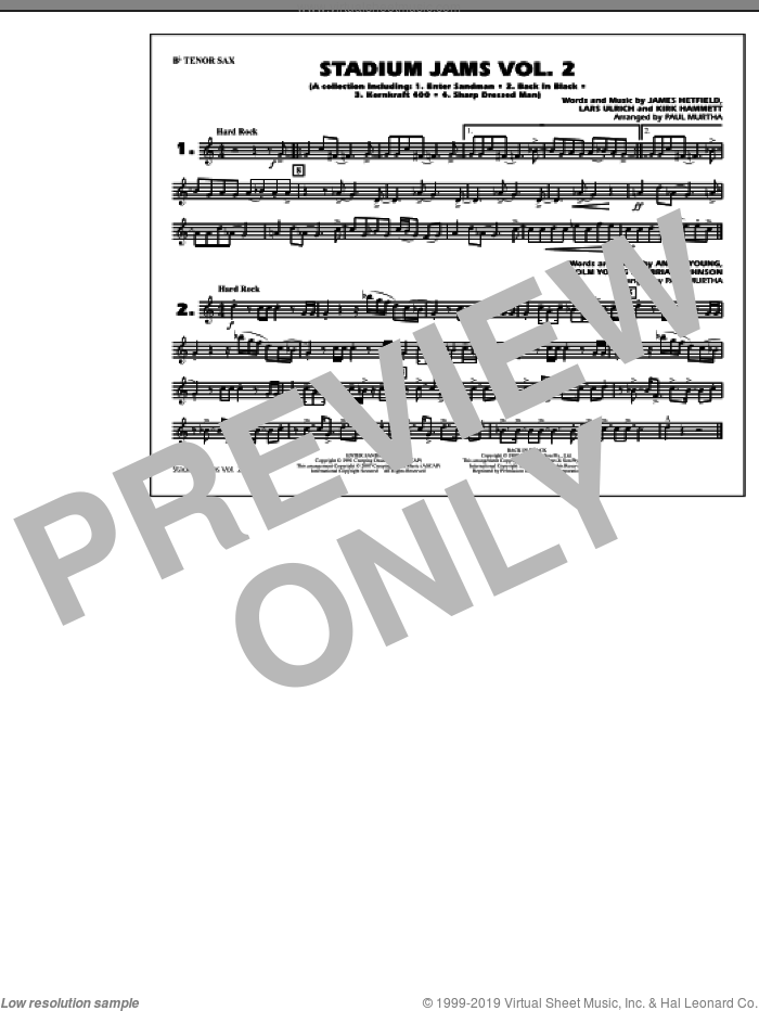 Stadium Jams, vol. 2 sheet music for marching band (Bb tenor sax) by Paul Murtha, intermediate skill level