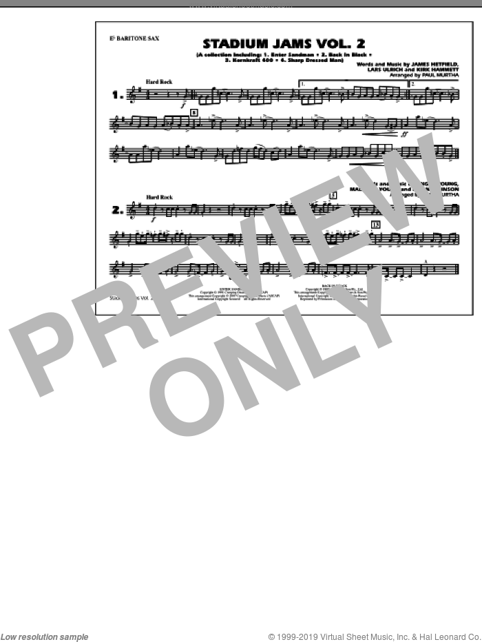 Stadium Jams, vol. 2 sheet music for marching band (Eb baritone sax) by Paul Murtha, intermediate skill level