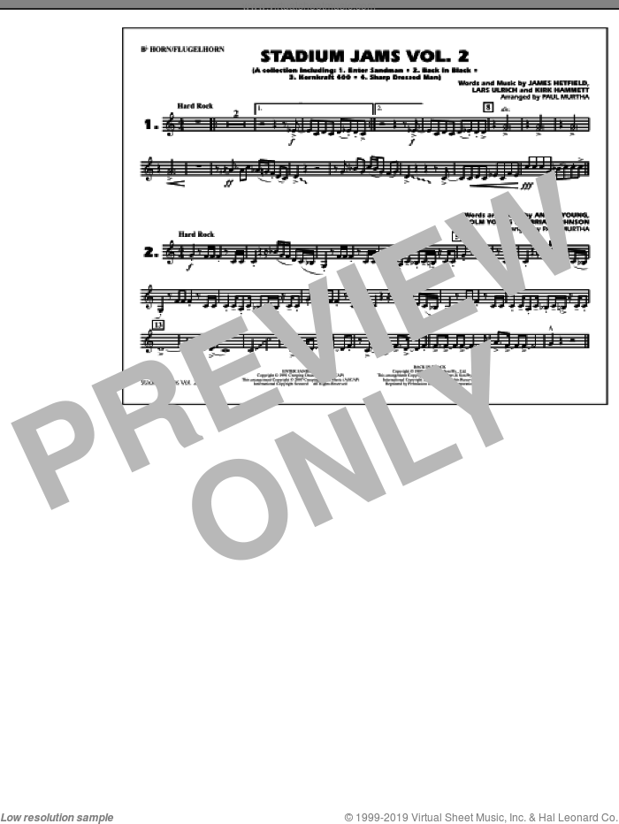 Stadium Jams, vol. 2 sheet music for marching band (Bb horn/flugelhorn) by Paul Murtha, intermediate skill level