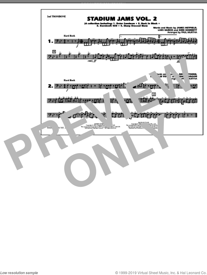 Stadium Jams, vol. 2 sheet music for marching band (2nd trombone) by Paul Murtha, intermediate skill level