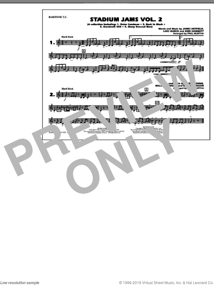 Stadium Jams, vol. 2 sheet music for marching band (baritone t.c.) by Paul Murtha, intermediate skill level