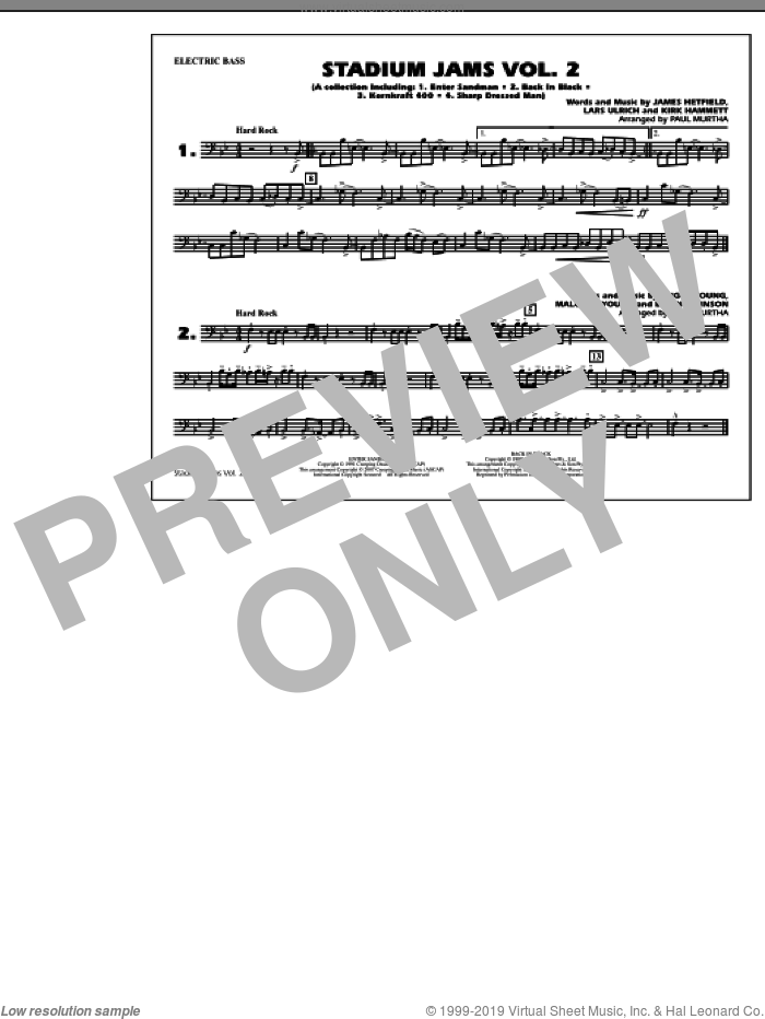 Stadium Jams, vol. 2 sheet music for marching band (electric bass) by Paul Murtha, intermediate skill level