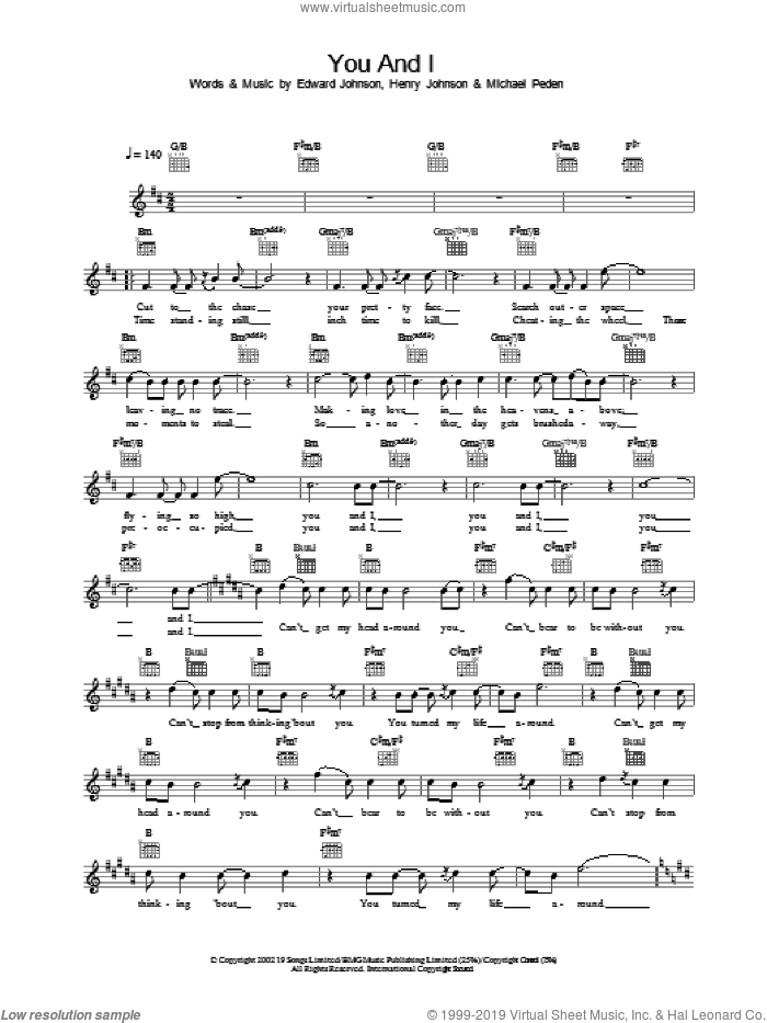You And I sheet music for voice and other instruments (fake book) by Will Young, intermediate skill level