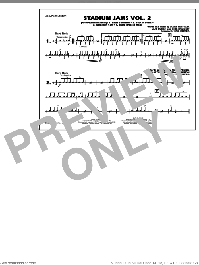 Stadium Jams, vol. 2 sheet music for marching band (aux percussion) by Paul Murtha, intermediate skill level