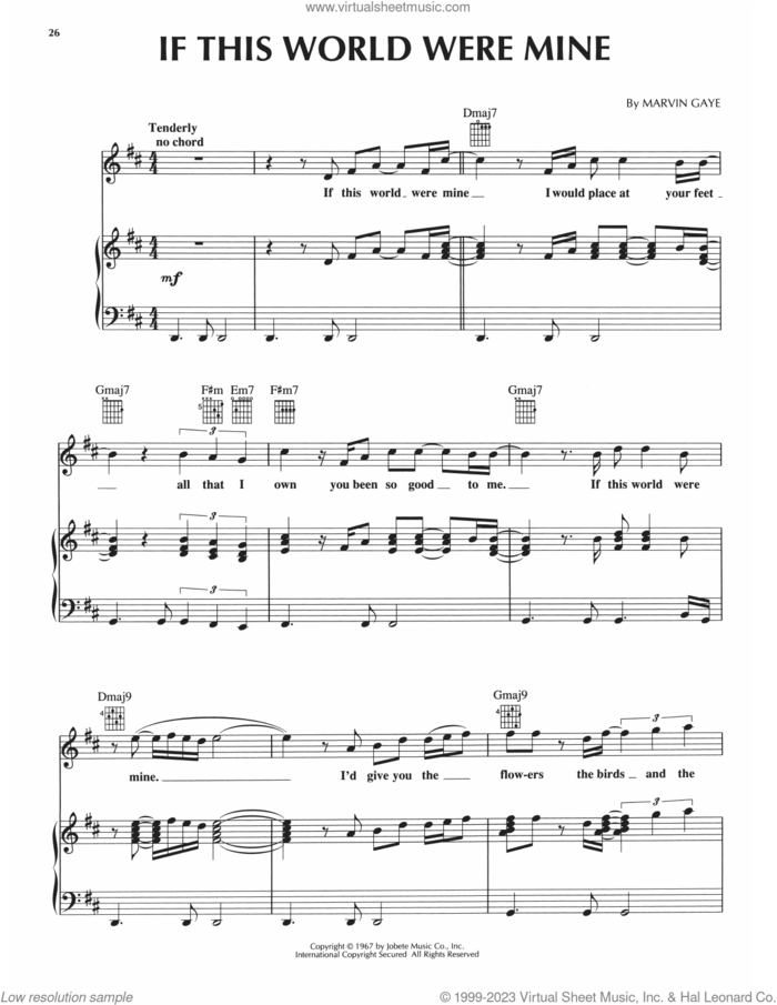 If This World Were Mine sheet music for voice, piano or guitar by Luther Vandross and Cheryl Lynn and Luther Vandross, intermediate skill level