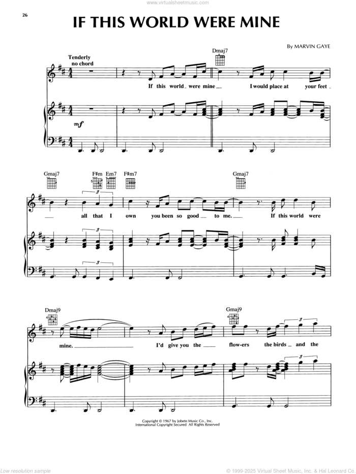 If This World Were Mine sheet music for voice, piano or guitar by Luther Vandross and Cheryl Lynn and Luther Vandross, intermediate skill level