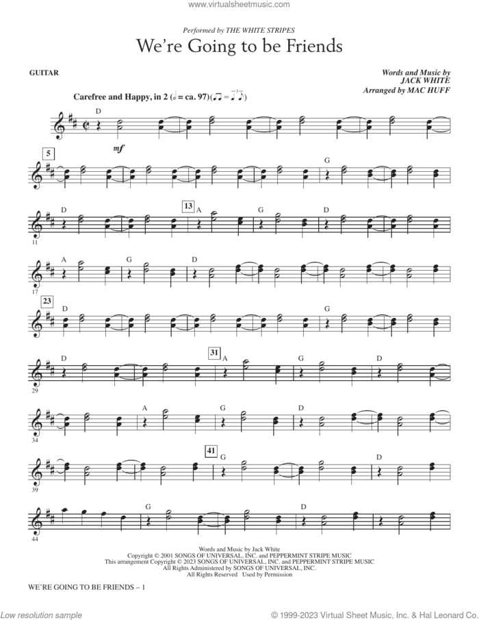 We're Going To Be Friends (arr. Mac Huff) (complete set of parts) sheet music for orchestra/band (Rhythm) by The White Stripes, Jack White and Mac Huff, intermediate skill level
