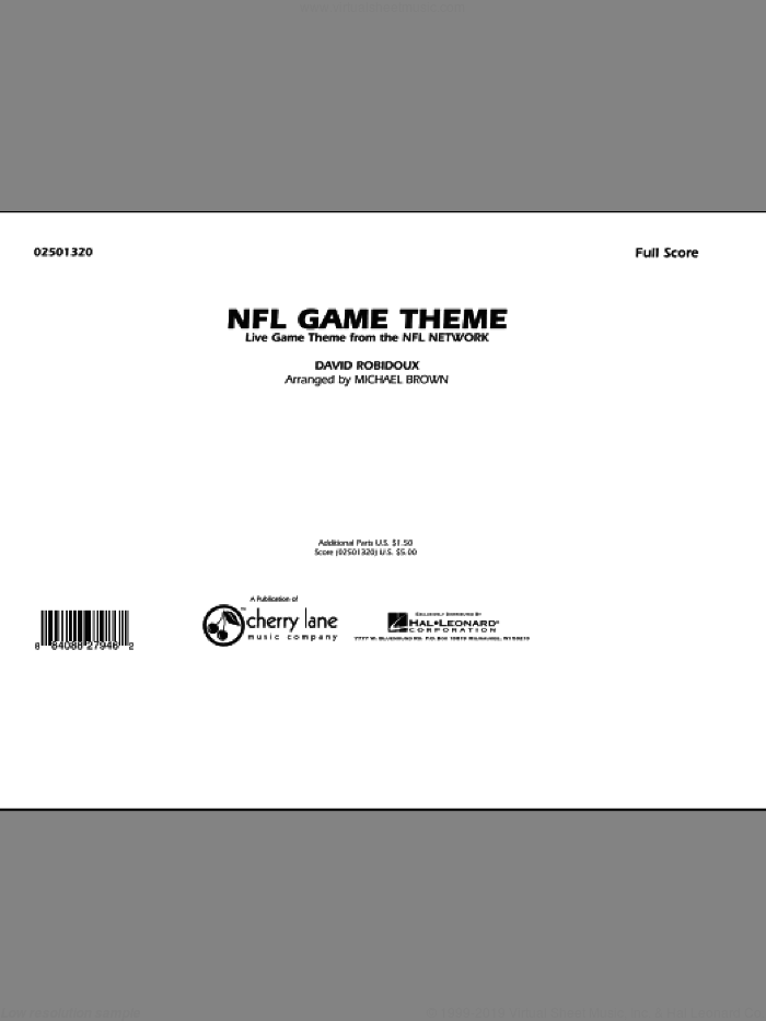 NFL Game Theme (COMPLETE) sheet music for marching band by Michael Brown and Dave Robidoux, intermediate skill level