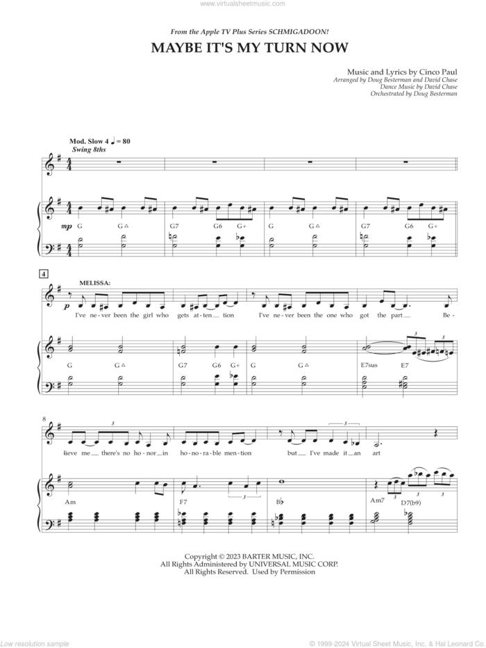 Maybe It's My Turn Now (from Schmigadoon! Season 2) sheet music for voice and piano by Cinco Paul, intermediate skill level
