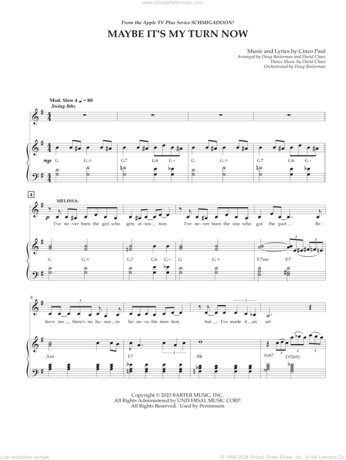 Maybe It's My Turn Now (from Schmigadoon! Season 2) sheet music for voice and piano by Cinco Paul, intermediate skill level