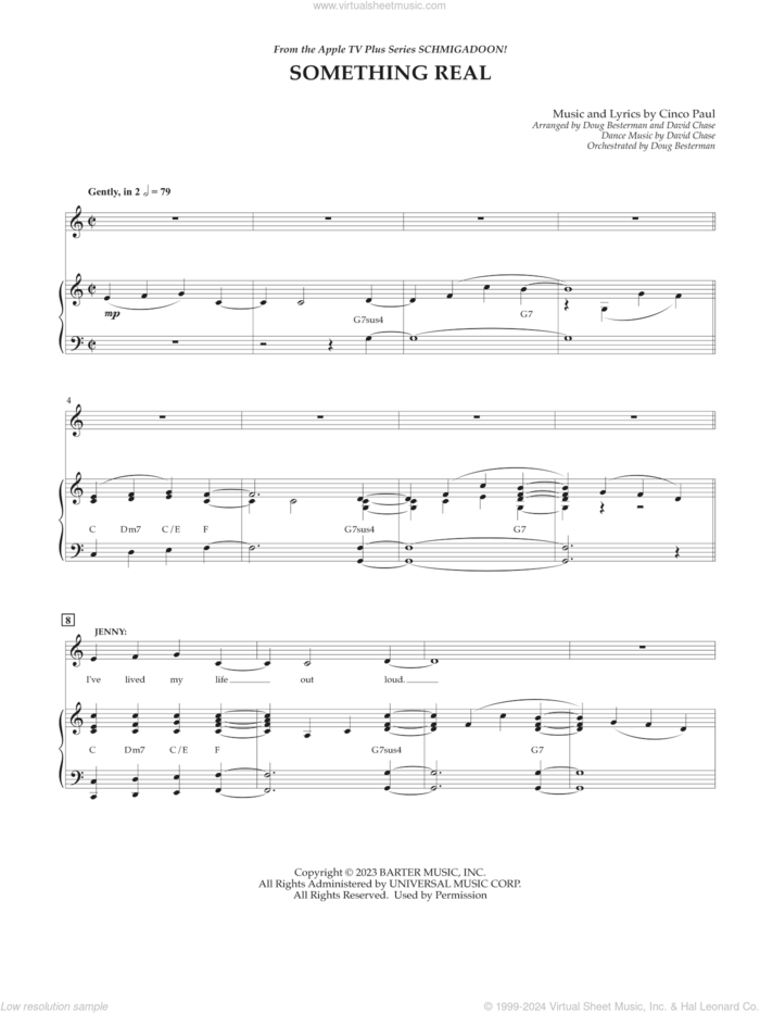 Something Real (from Schmigadoon! Season 2) sheet music for voice and piano by Cinco Paul, intermediate skill level