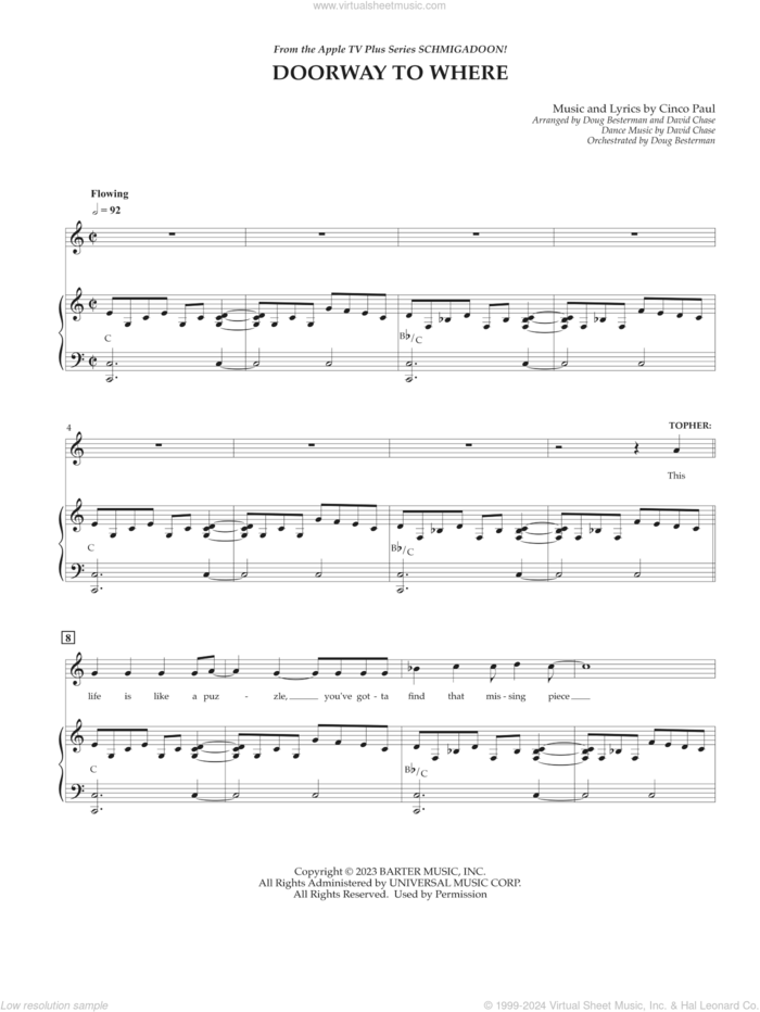 Doorway To Where (from Schmigadoon! Season 2) sheet music for voice and piano by Cinco Paul, intermediate skill level