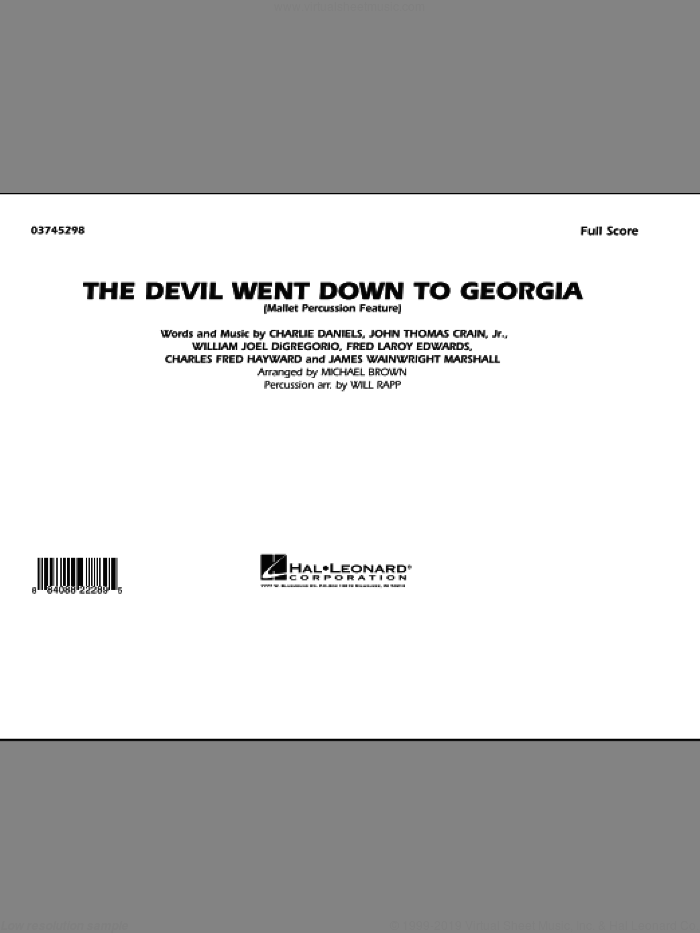 The Devil Went Down to Georgia (COMPLETE) sheet music for marching band by Michael Brown, Charlie Daniels Band and Will Rapp, intermediate skill level
