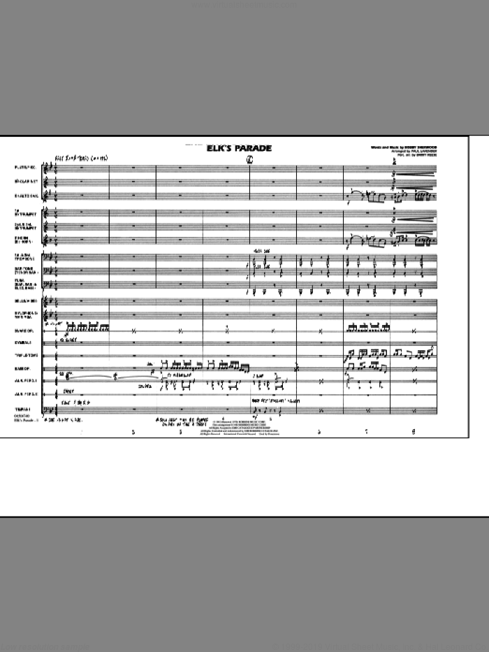 Elk's Parade (COMPLETE) sheet music for marching band by Paul Lavender, Barry Reese and Bobby Sherwood, intermediate skill level
