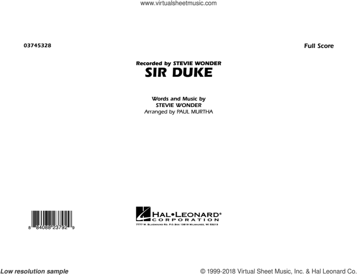 Sir Duke (COMPLETE) sheet music for marching band by Paul Murtha and Stevie Wonder, intermediate skill level
