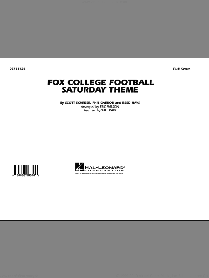 Fox College Football Saturday Theme (COMPLETE) sheet music for marching band by Will Rapp and Eric Wilson, intermediate skill level